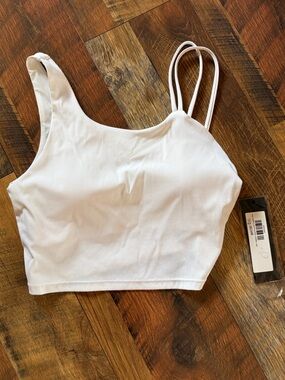 White Asymmetric jog bra